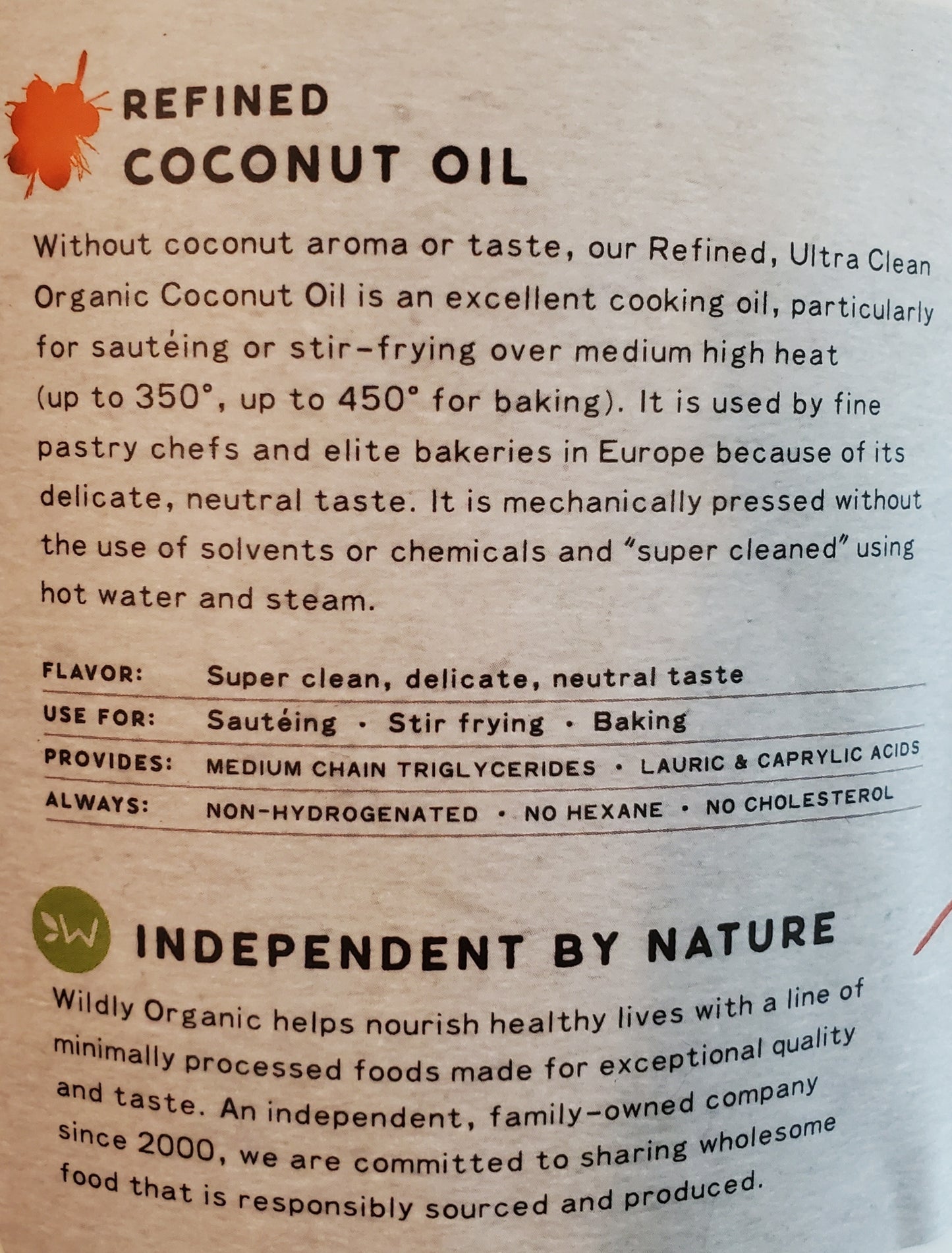Refined Organic Coconut Oil - Expeller Pressed